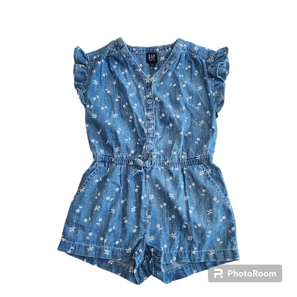 Girls Gap Chambray romper size 4 years. Shorts. - Picture 1 of 7